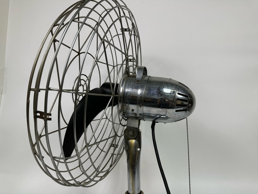 Vintage Art Deco Fresh'nd-Aire Freshen Air Chrome Desk Fan Working 22W X 28H [Photo 4]