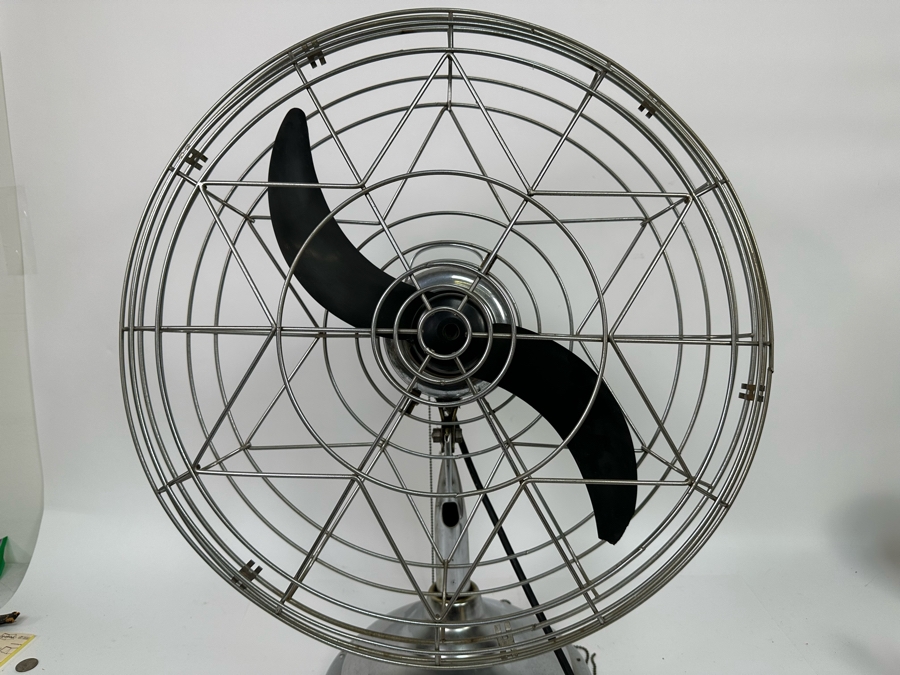 Vintage Art Deco Fresh'nd-Aire Freshen Air Chrome Desk Fan Working 22W X 28H [Photo 2]