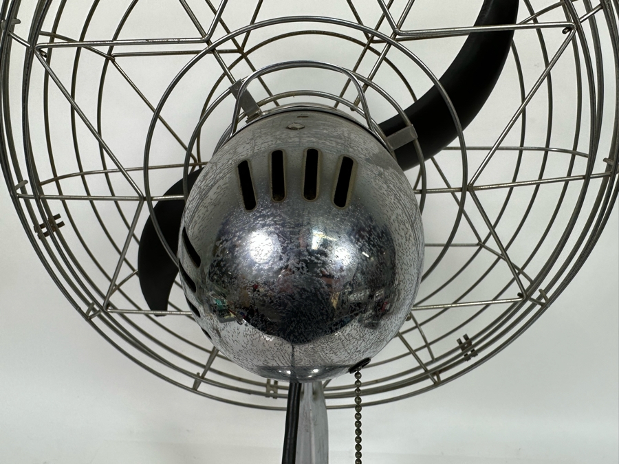 Vintage Art Deco Fresh'nd-Aire Freshen Air Chrome Desk Fan Working 22W X 28H [Photo 6]