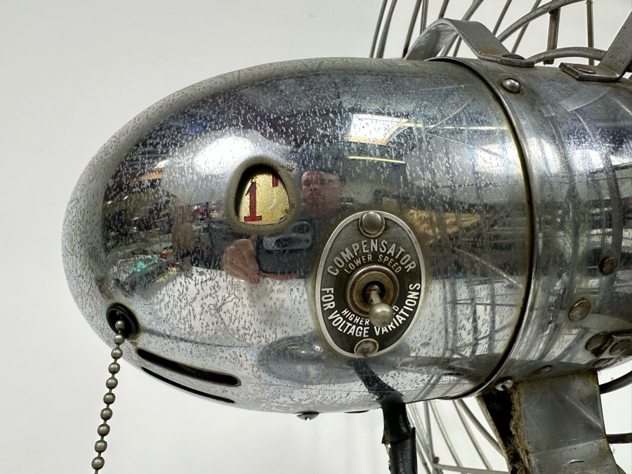 Vintage Art Deco Fresh'nd-Aire Freshen Air Chrome Desk Fan Working 22W X 28H [Photo 8]