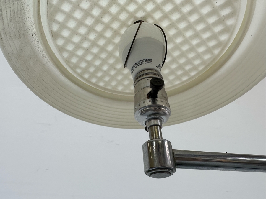 Vintage Art Deco Floor Lamp Aladdin 40520 With Swing Arm, Side Table And Plastic Shade Needs New Wall Plug 19W X 13D X 53H [Photo 14]