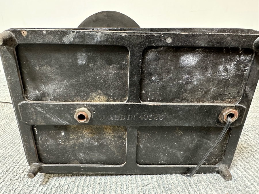 Vintage Art Deco Floor Lamp Aladdin 40520 With Swing Arm, Side Table And Plastic Shade Needs New Wall Plug 19W X 13D X 53H [Photo 2]