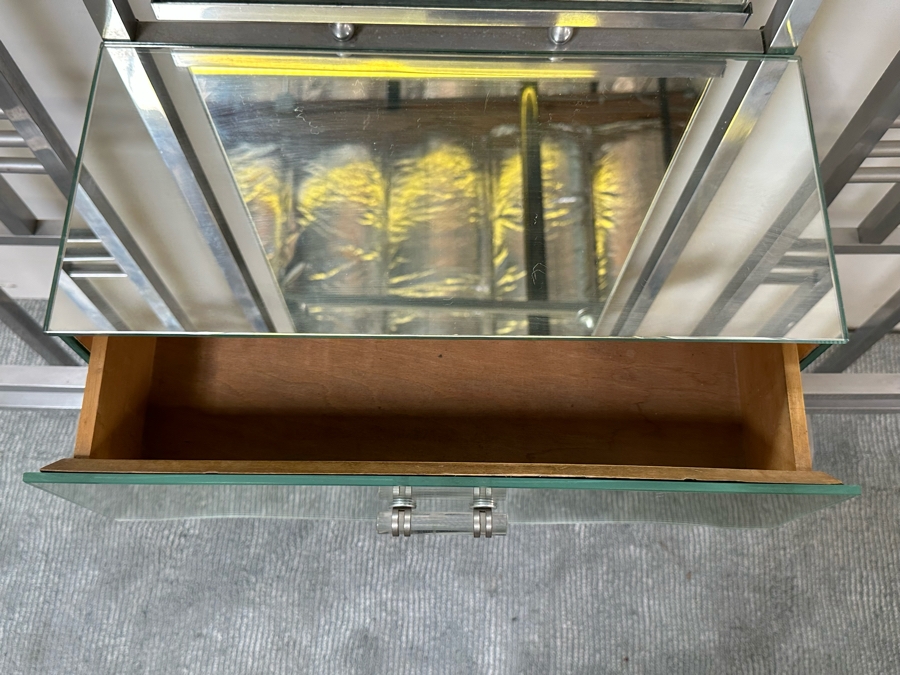 Impressive Rare Art Deco Aluminum Hall Tree Coat Rack With Drawer 42W X 11D X 72H [Photo 11]