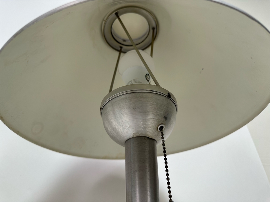 Vintage Art Deco Machine Age Soundrite Brushed Aluminum Desk Lamps Of Holyoke Mass, A Pair 13.5W X 24H [Photo 5]