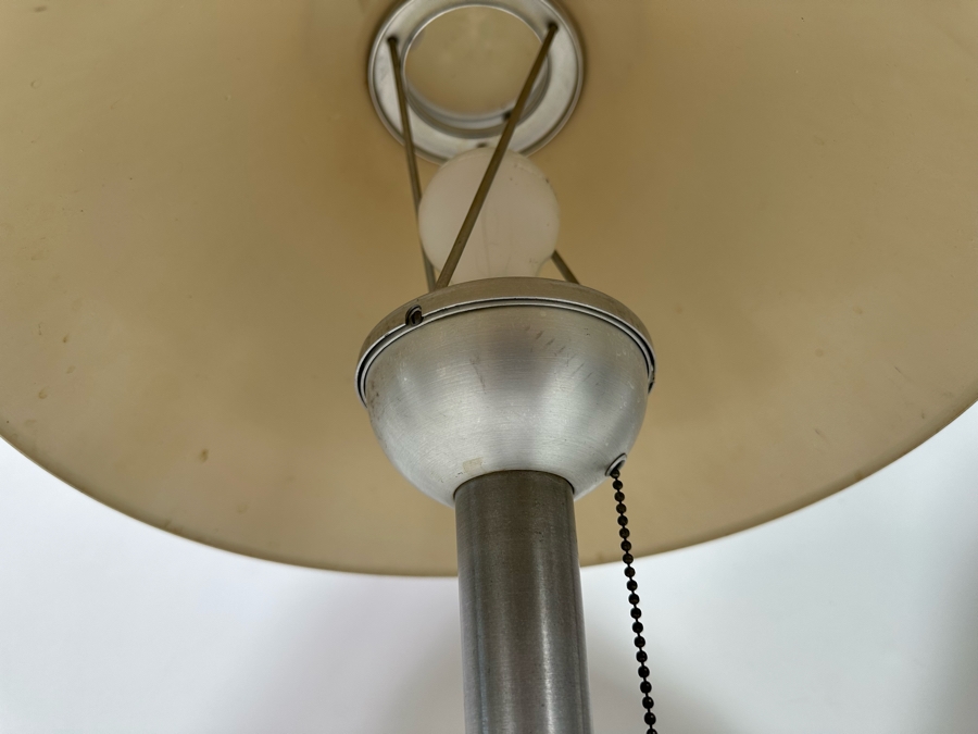 Vintage Art Deco Machine Age Soundrite Brushed Aluminum Desk Lamps Of Holyoke Mass, A Pair 13.5W X 24H [Photo 4]