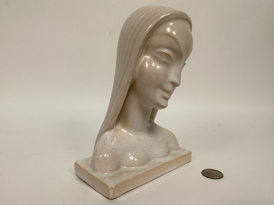 Vintage Art Deco Mountainside Art Pottery Woman's Bust 5.5W X 3D X 7.5H [Photo 4]