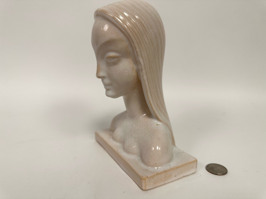 Vintage Art Deco Mountainside Art Pottery Woman's Bust 5.5W X 3D X 7.5H [Photo 6]