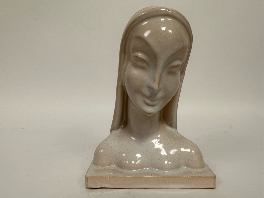 Vintage Art Deco Mountainside Art Pottery Woman's Bust 5.5W X 3D X 7.5H [Photo 2]