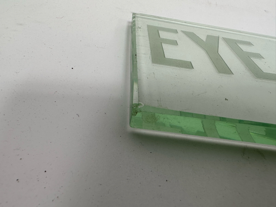 Vintage Art Deco Etched Glass Beauty Salon Sign: 'Eye Lash & Beauty Salon Inc.' 31 X 6 X 0.5D [Photo 10]