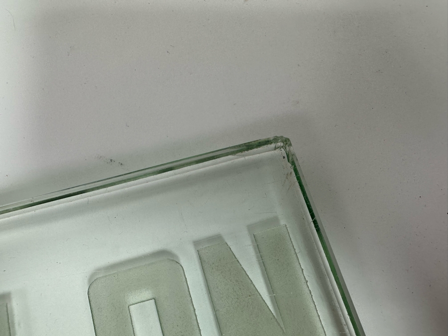 Vintage Art Deco Etched Glass Beauty Salon Sign: 'Eye Lash & Beauty Salon Inc.' 31 X 6 X 0.5D [Photo 9]