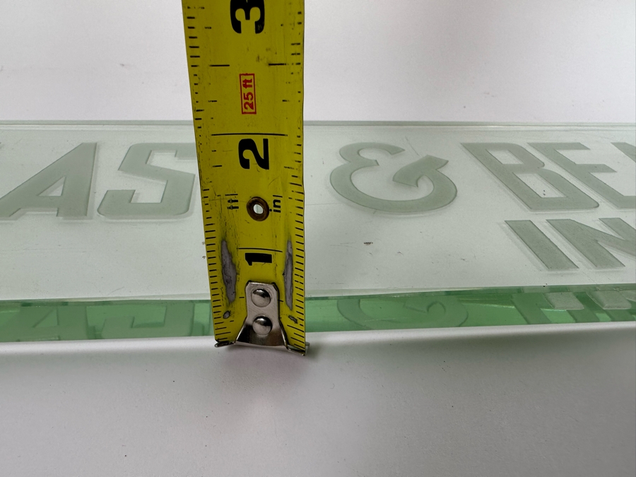 Vintage Art Deco Etched Glass Beauty Salon Sign: 'Eye Lash & Beauty Salon Inc.' 31 X 6 X 0.5D [Photo 14]