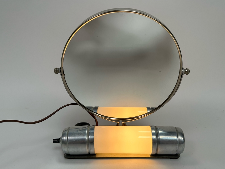 Vintage Art Deco Vanity Make Up Mirror With Light 8.5W X 4D X 9H [Photo 11]