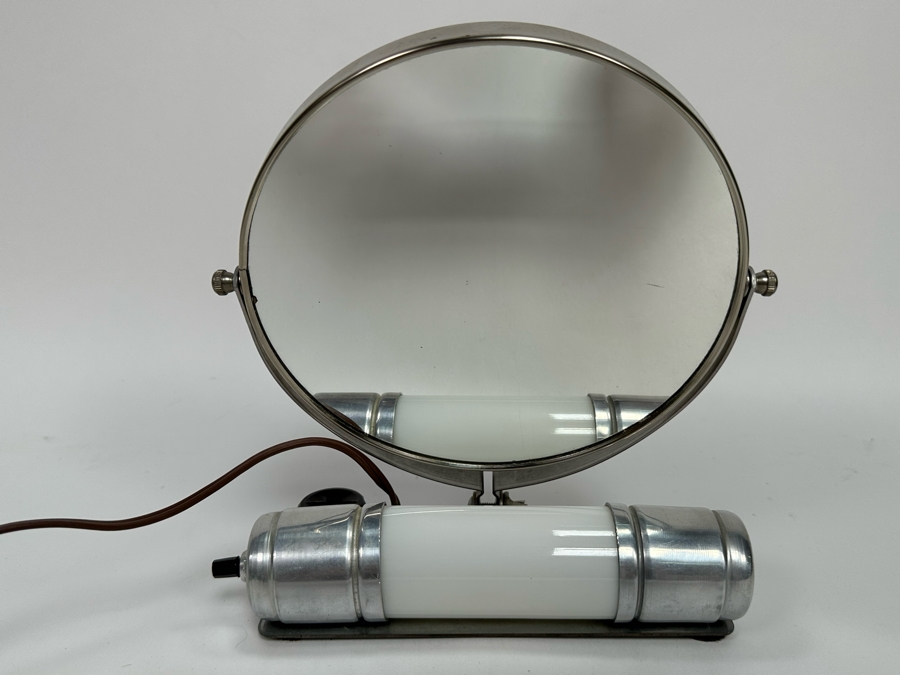 Vintage Art Deco Vanity Make Up Mirror With Light 8.5W X 4D X 9H [Photo 3]