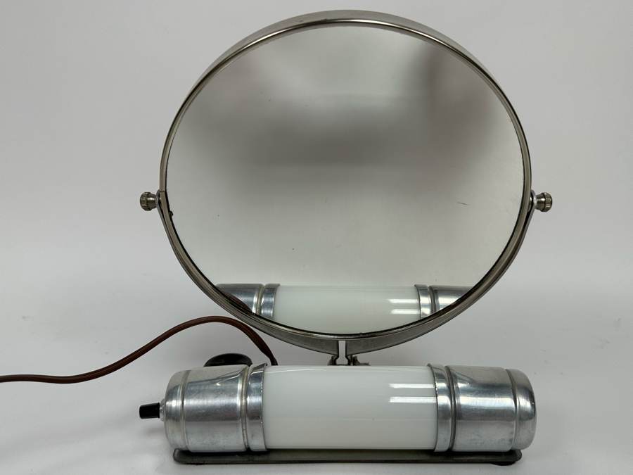 Vintage Art Deco Vanity Make Up Mirror With Light 8.5W X 4D X 9H [Photo 2]