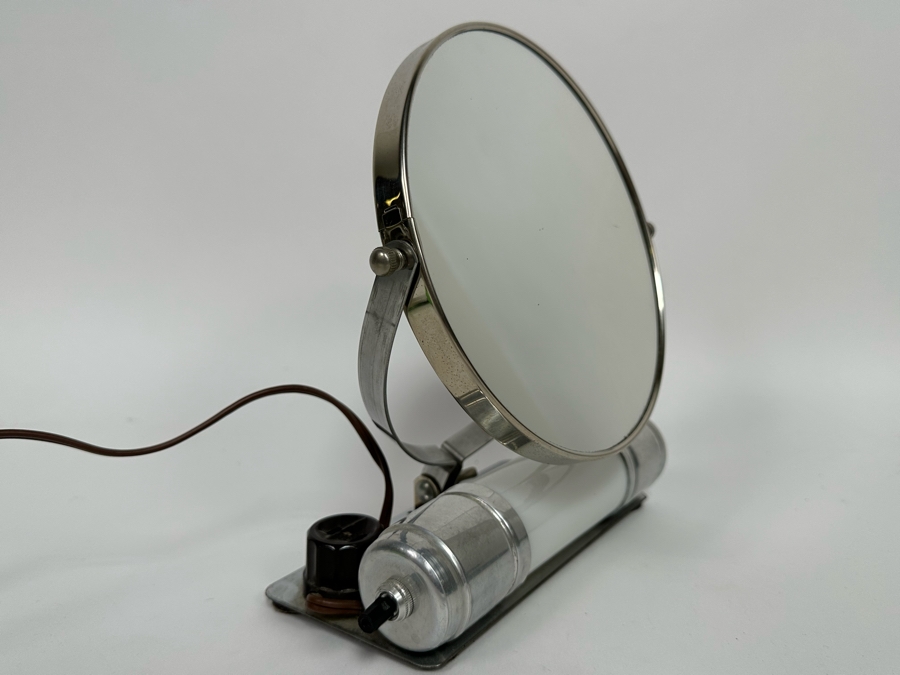 Vintage Art Deco Vanity Make Up Mirror With Light 8.5W X 4D X 9H [Photo 5]