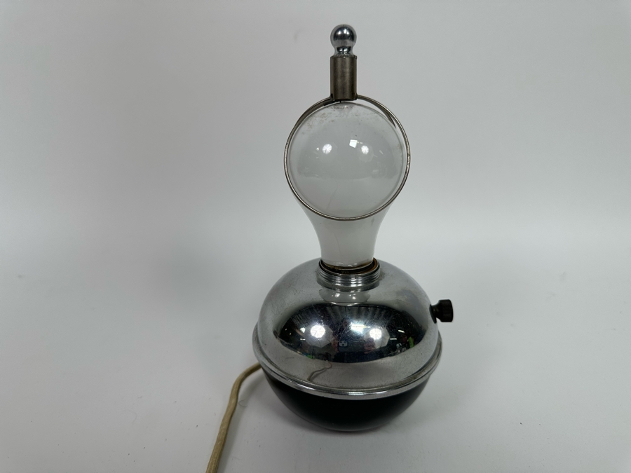 Vintage Art Deco Chase 'Glow Lamp' Designed By Ruth Gerth Black Enamel And Chrome 8H [Photo 2]