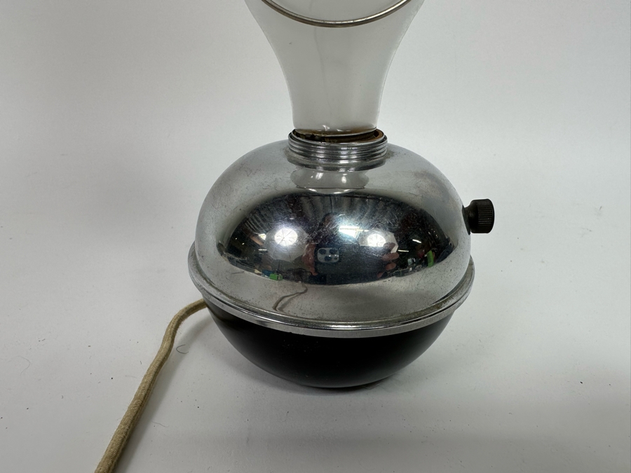 Vintage Art Deco Chase 'Glow Lamp' Designed By Ruth Gerth Black Enamel And Chrome 8H [Photo 5]