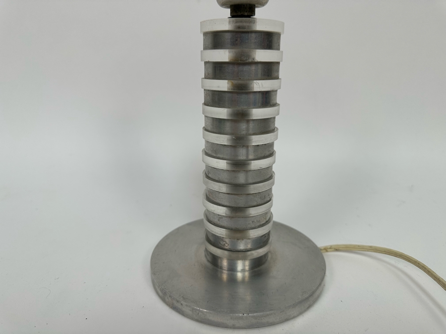 Vintage Art Deco Machine Age Aluminum Table Lamp Needs Rewiring 9H [Photo 8]