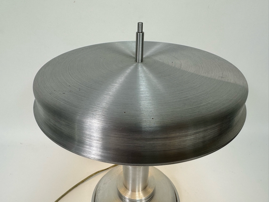 Contemporary Art Deco Design Hand Made Brushed Aluminum Table Lamp Hand Signed On Bottom [Photo 7]