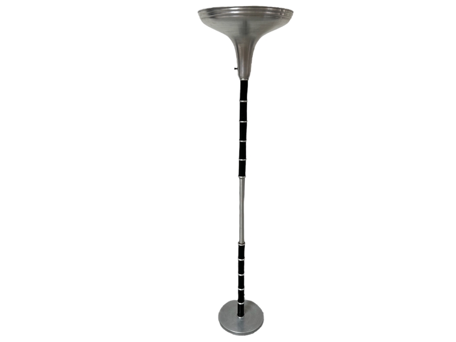 Stunning Vintage Art Deco Floor Lamp Torchiere Aluminum [Photo 1]