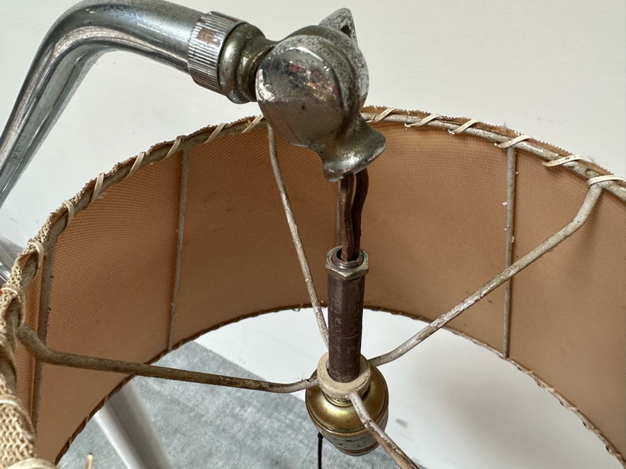 Vintage Art Deco Aluminum Floor Lamp Needs Wiring 60H [Photo 6]