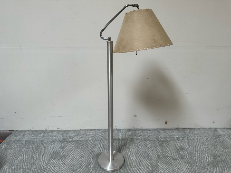 Vintage Art Deco Aluminum Floor Lamp Needs Wiring 60H [Photo 3]
