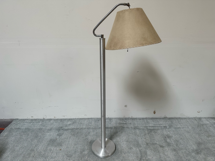 Vintage Art Deco Aluminum Floor Lamp Needs Wiring 60H [Photo 2]