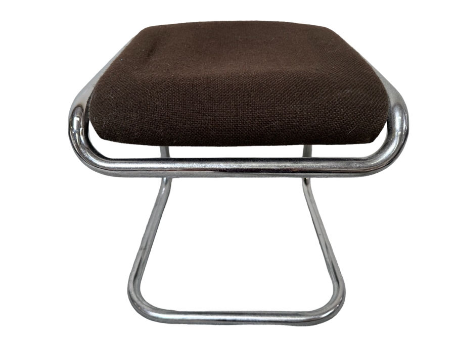 Vintage Anton Lorenz For Thonet Bent Tubular Chrome Stools Bauhaus Style 16.5W X 17D X 17H [Photo 1]