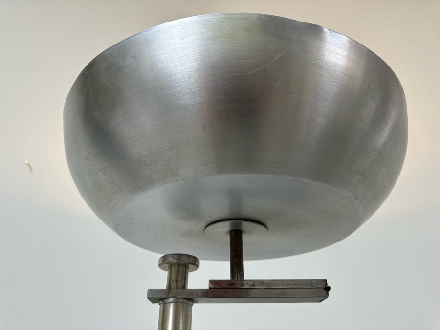 Kurt Versen Vintage Art Deco Flip Top Shade Modernist Floor Lamp Reading / Torchiere 62H [Photo 5]