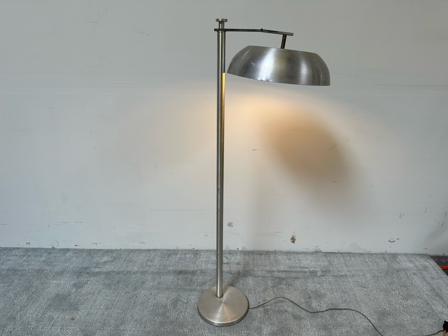 Kurt Versen Vintage Art Deco Flip Top Shade Modernist Floor Lamp Reading / Torchiere 62H [Photo 7]