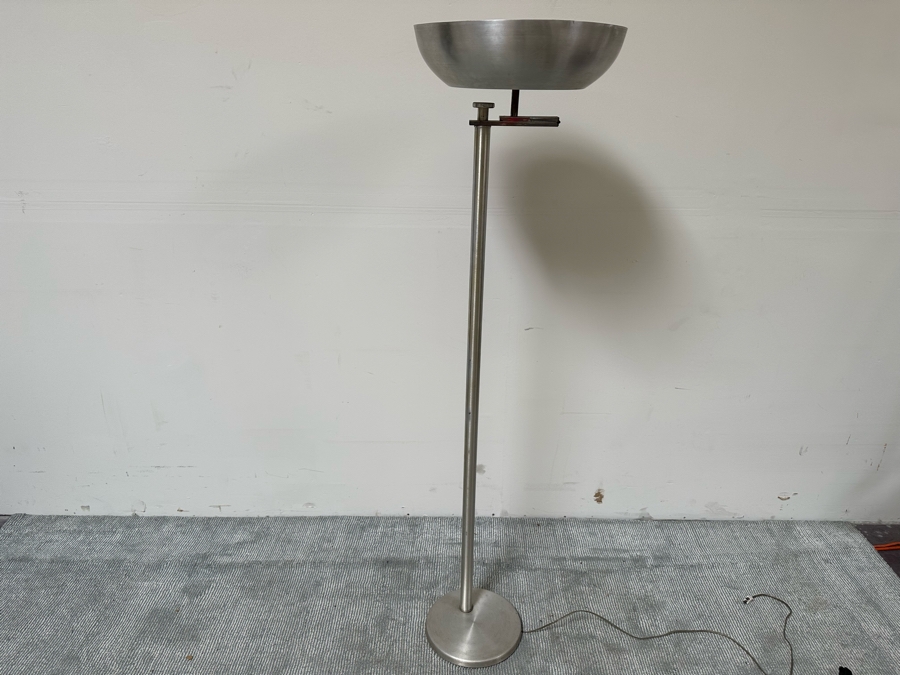 Kurt Versen Vintage Art Deco Flip Top Shade Modernist Floor Lamp Reading / Torchiere 62H [Photo 11]