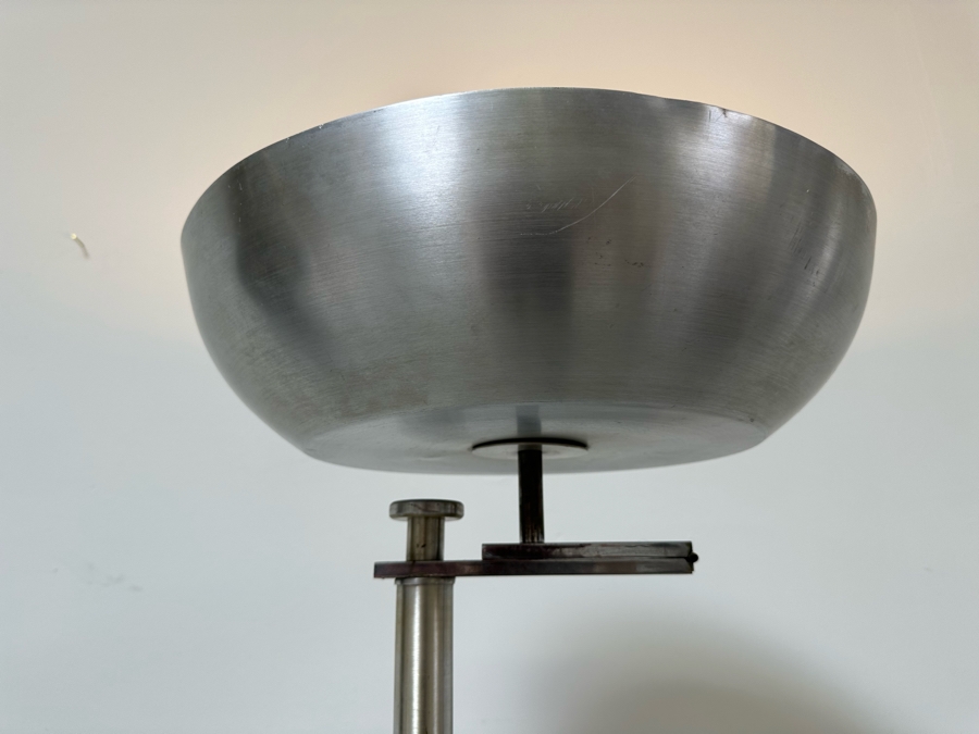 Kurt Versen Vintage Art Deco Flip Top Shade Modernist Floor Lamp Reading / Torchiere 62H [Photo 4]