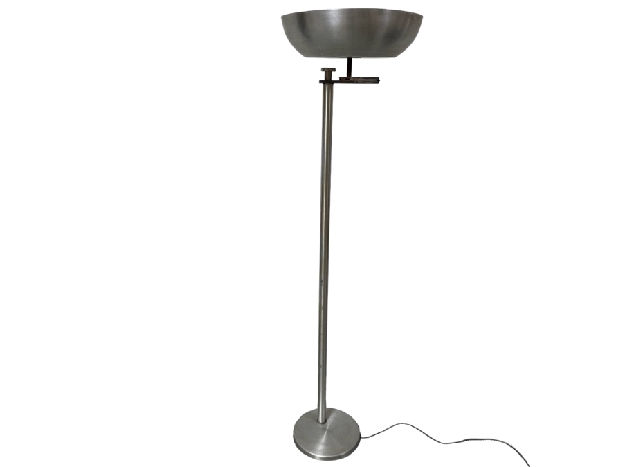 Kurt Versen Vintage Art Deco Flip Top Shade Modernist Floor Lamp Reading / Torchiere 62H [Photo 1]