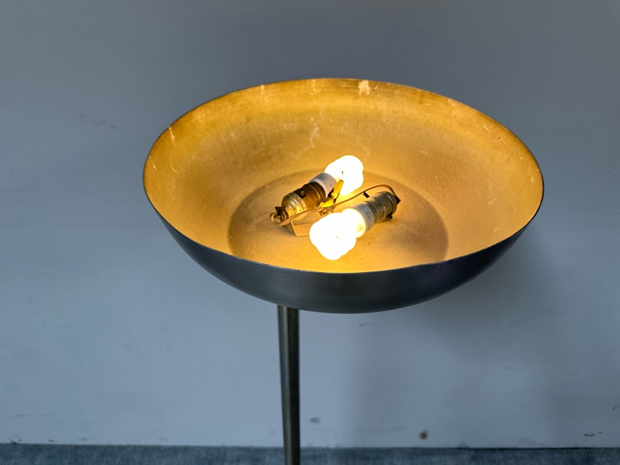 Kurt Versen Vintage Art Deco Flip Top Shade Modernist Floor Lamp Reading / Torchiere 62H [Photo 6]