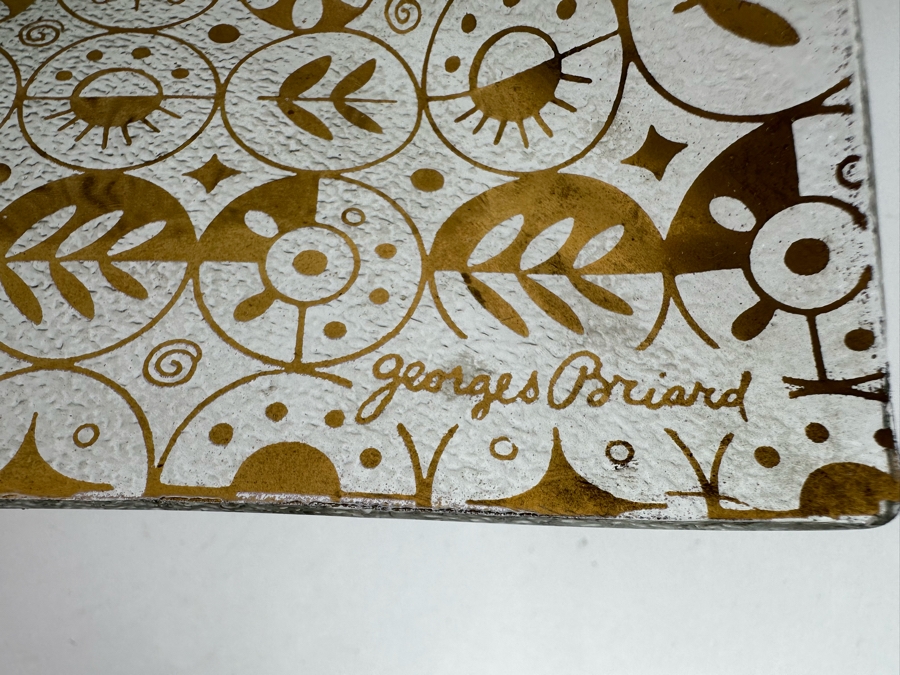 Vintage Mid-Century Georges Briard Gold Glass Centerpiece Bowl 15 X 11 [Photo 5]