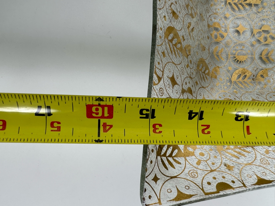 Vintage Mid-Century Georges Briard Gold Glass Centerpiece Bowl 15 X 11 [Photo 7]