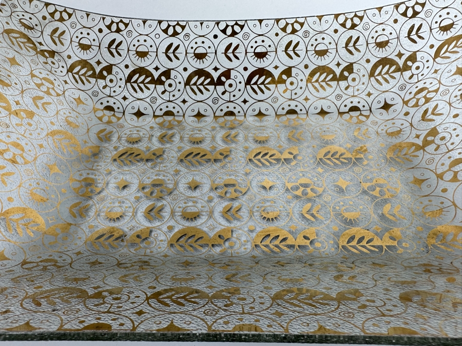 Vintage Mid-Century Georges Briard Gold Glass Centerpiece Bowl 15 X 11 [Photo 6]