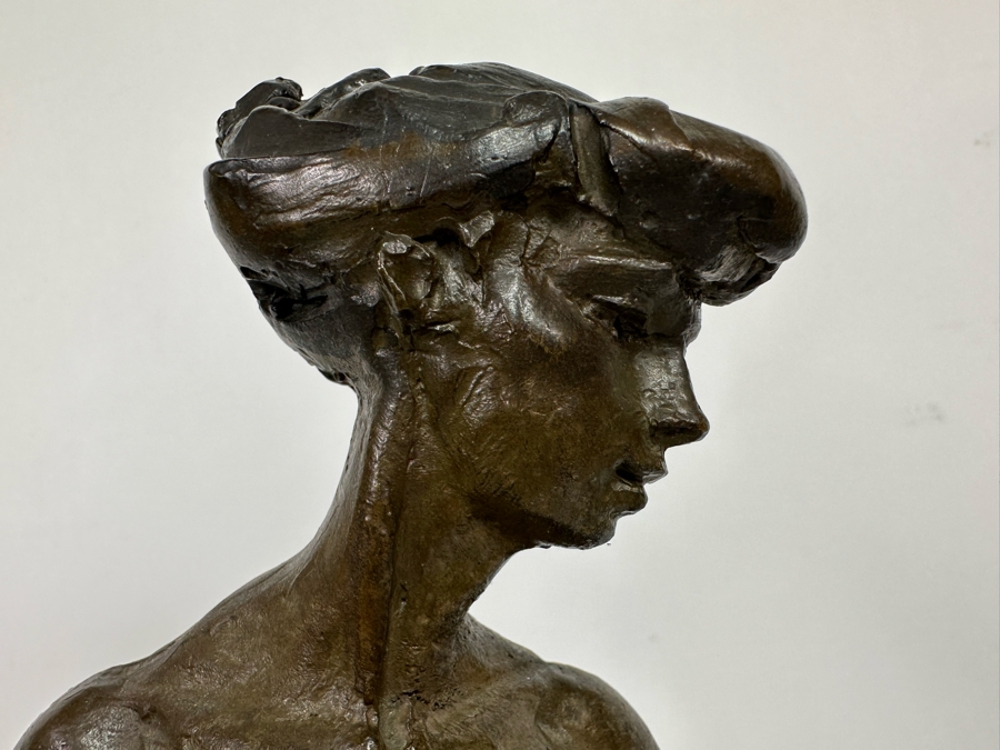 Vintage 1990 Max Turner Nude Female Bronze Sculpture On Marble Base 10W X 6D X 21H [Photo 9]