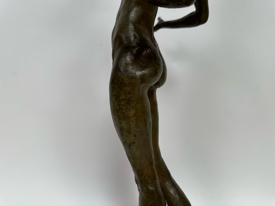 Vintage 1990 Max Turner Nude Female Bronze Sculpture On Marble Base 10W X 6D X 21H [Photo 11]
