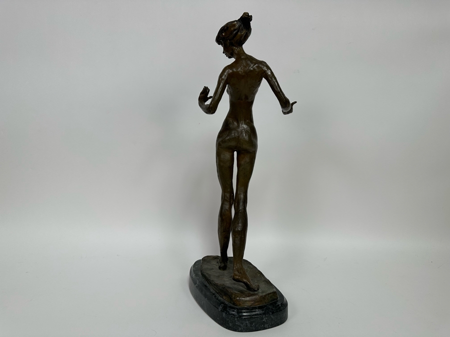 Vintage 1990 Max Turner Nude Female Bronze Sculpture On Marble Base 10W X 6D X 21H [Photo 15]