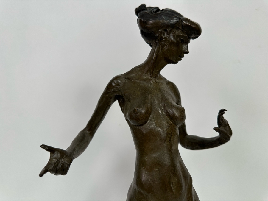Vintage 1990 Max Turner Nude Female Bronze Sculpture On Marble Base 10W X 6D X 21H [Photo 8]
