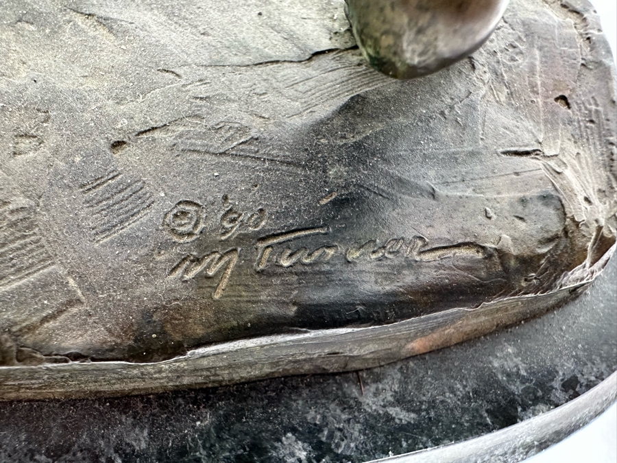 Vintage 1990 Max Turner Nude Female Bronze Sculpture On Marble Base 10W X 6D X 21H [Photo 13]