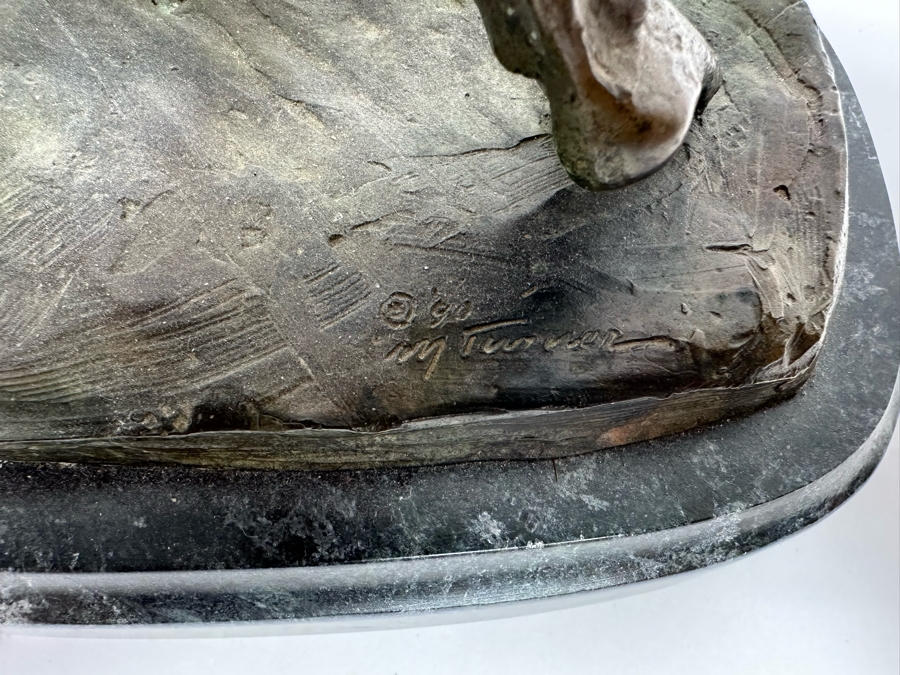 Vintage 1990 Max Turner Nude Female Bronze Sculpture On Marble Base 10W X 6D X 21H [Photo 12]