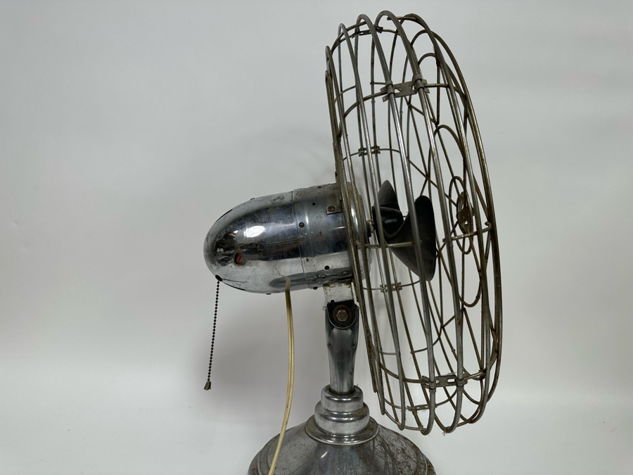 Vintage Art Deco Fresh'nd-Aire Freshen Air Chrome Desk Fan Working 20W X 25H [Photo 8]