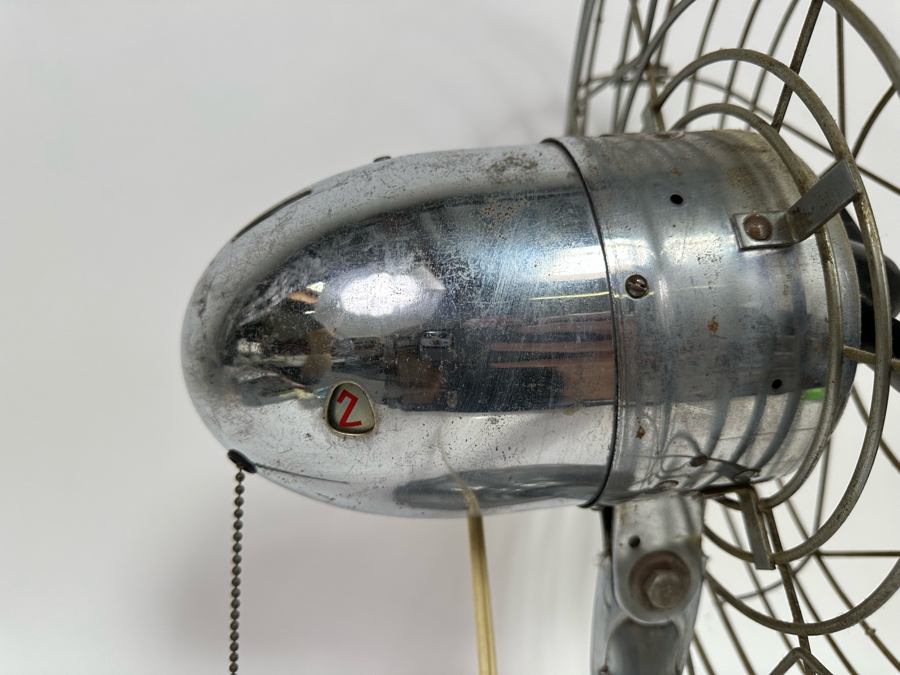 Vintage Art Deco Fresh'nd-Aire Freshen Air Chrome Desk Fan Working 20W X 25H [Photo 9]