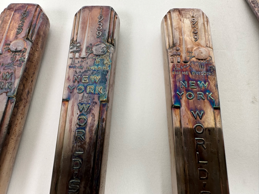 Vintage Art Deco Silverplate Flatware Service For Six Advertising The 1939 New York World's Fair [Photo 5]