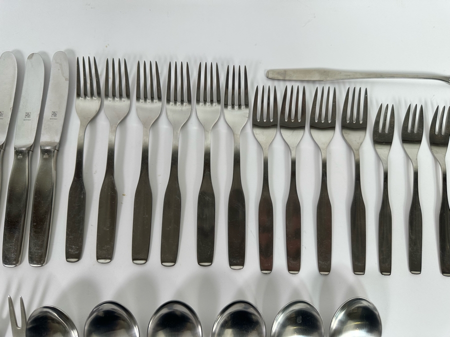 Modernist Flatware Set By WMF Cromargan Germany 57 Pieces