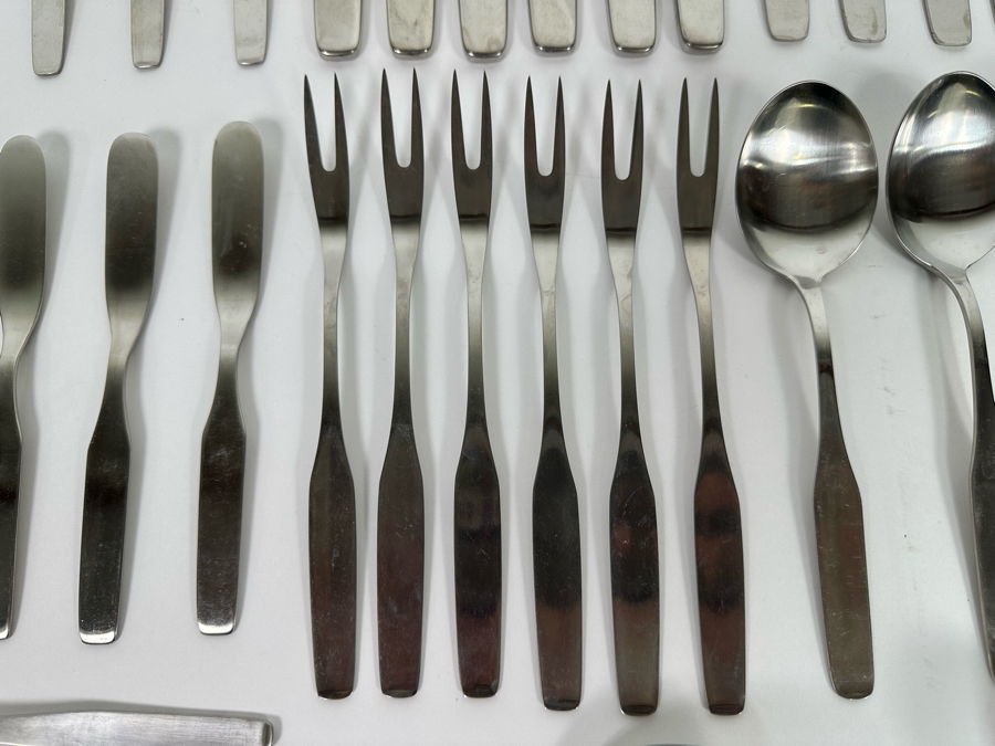 Modernist Flatware Set By WMF Cromargan Germany 57 Pieces