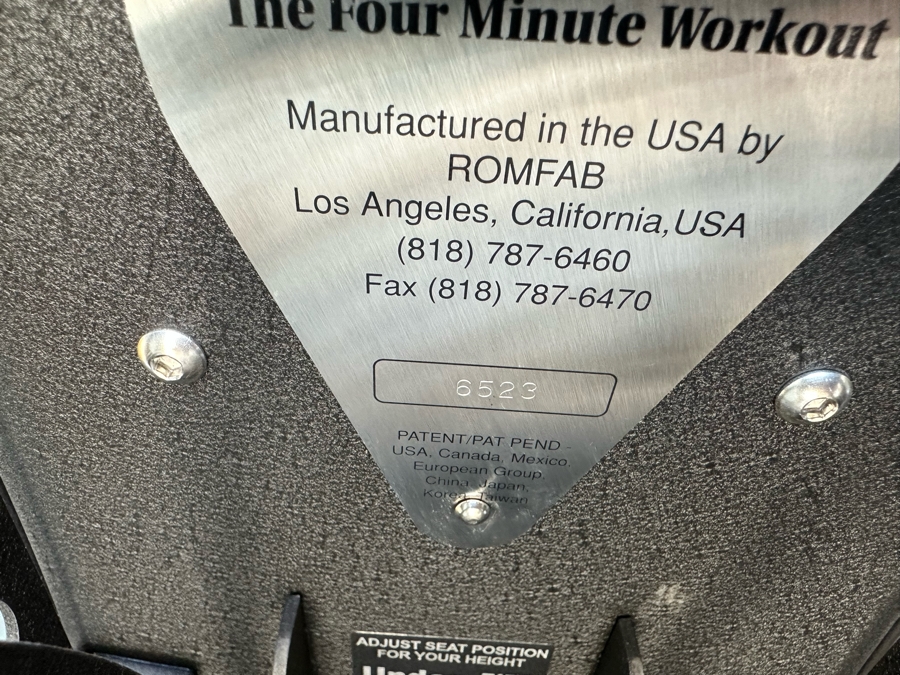 High-End Exercise Equipment 'The Four Minute Workout' Machine Manufactured By ROMFAB Retails $8,000 - PICK UP OUT OF HOUSE IN LA COSTA CARLSBAD [Photo 14]