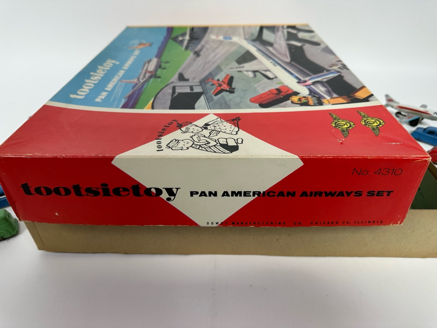 Vintage TootsieToy Pan American Airways Set With Box (See Photos) Plus TootsieToy Metal Cars And Pair Of TWA Friction Toys Planes [Photo 13]